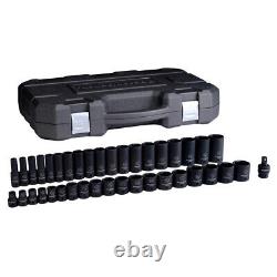 39 pc 1/2 drive 6 Point SAE Standard And Deep Impact