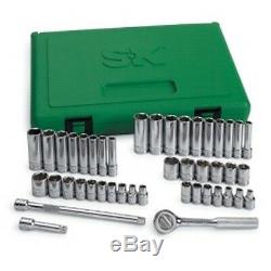 44 Piece 1/4 Drive 6 Point SAE/Metric Standard and Deep Complete Socket Set