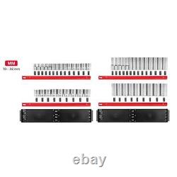 46pcs 1/2 Deep Standard 6-Point Socket Set Drive 10-32mm Metric Garage with Rails