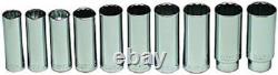 473 1/2Inch Drive 10 PCS Set- 12 Point Deep Metric Sockets, 16mm 26mm
