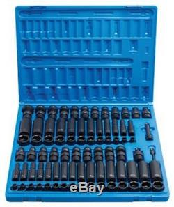 81 Pc. 3/8 Drive 6 Point Standard and Deep Master Socket Set GRY-1281 New