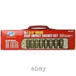 Advanced Tool Design 8 Piece 3/4 Drive 6 Point Deep Impact Socket Set ATD-6400