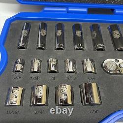 Armstrong 15-325. 3/8 Drive 6 Point SAE Standard & Deep Sockets Set 22-Pcs