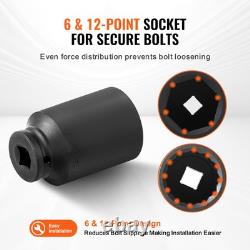 Axle Nut Impact Socket Set 1/2 Drive Deep 6+12-Point 14PCS Metric Socket