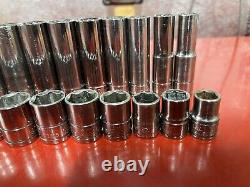 BLUE POINT 3/8 DRIVE DEEP METRIC12point &shallow 6 point SOCKET SET 10MM 22MM