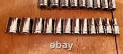 Blue Point 1/4 Drive Metric & SAE Shallow Deep Sockets Lot Of 42 Magnetic Trays