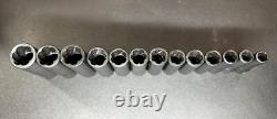 Blue-Point 213TSFSYA 13 pc 3/8 Drive SAE/Metric Deep Twist Impact Socket Set