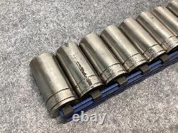 Blue-Point 3/8 Drive 12 Point 14 Piece Deep Long Socket Set 10mm-24mm