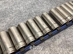 Blue-Point 3/8 Drive 12 Point 14 Piece Deep Long Socket Set 10mm-24mm