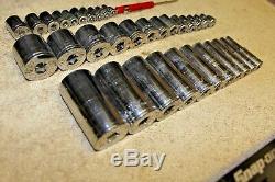 Blue point 3/8 & 1/4 Drive Deep and shallow lot of 3 Sockets Set 34PC