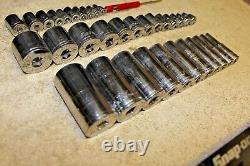 Blue point 3/8 & 1/4 Drive Deep and shallow lot of 4 Sockets Set 34PC