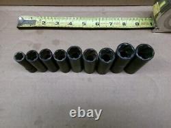 Blue-point Tools USA 9-Piece Lot 3/8 Drive Deep Twist Impact Sockets