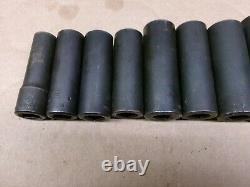 Blue-point Tools USA 9-Piece Lot 3/8 Drive Deep Twist Impact Sockets