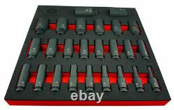 Britool Hallmark 1/2in Drive 25 Piece 6 Point Deep Impact Socket Set 8 36mm