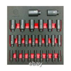 Britool Hallmark 1/2in Drive 25 Piece 6 Point Deep Impact Socket Set 8 36mm