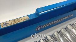 CORNWELL Tools USA 1/4 1 SAE Deep Well Socket Set Lot 3/8 Drive 6-PT BLUE