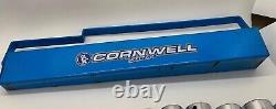 CORNWELL Tools USA 1/4 1 SAE Deep Well Socket Set Lot 3/8 Drive 6-PT BLUE