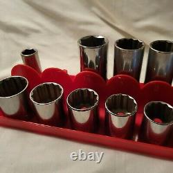 CRAFTSMAN USA 1/2 drive SAE Socket SET, shallow & Deep 12pt Set of 25pcs -VV