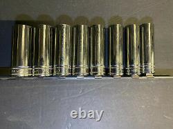 Cat Made By Snap-on 8 Pc. 1/2 Drive Metric Deep Socket Set 12 Point