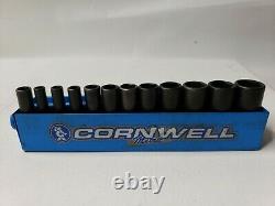 Cornwell 12 Pc 3/8 Drive 6 Point Metric Deep Well Socket Set 7-15 mm