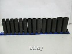 Cornwell 14 Pc PM32 1/2 Drive 6 Point Metric 24mm 10mm Deep Impact Socket Set