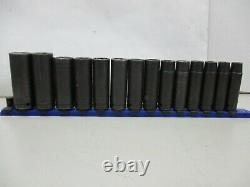 Cornwell 14 Pc PM32 1/2 Drive 6 Point Metric 24mm 10mm Deep Impact Socket Set