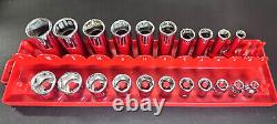 Cornwell 3/8 Drive 21-piece Sae Chrome 6-point Socket Set Shallow & Deep USA