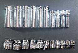 Cornwell 3/8 Drive 21-piece Sae Chrome 6-point Socket Set Shallow & Deep USA