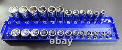 Cornwell 3/8 Drive 25-piece Metric Chrome 6-point Socket Set Shallow & Deep USA