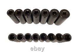 Cornwell Tools 15 Piece 1/2 Drive 6 Point Metric Deep Impact Socket Set CBPI3LM