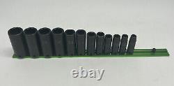 Cornwell Tools USA 12pc SAE DEEP Impact Socket Set 3/8 Drive -6 Point MAG RAIL