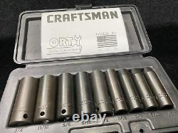 Craftsman USA 3/8 Drive 6 Point SAE Deep Impact Socket Set 19370 GK NEW