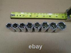 Craftsman USA 3/8 Drive 8-Piece Metric 6-Point Semi Deep Socket Set 12-19 MM