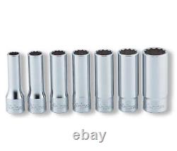 DEEP SET OF 7 KOKEN 3/8 DRIVE WHITWORTH (BSF) SOCKETS RS3305With7 BI HEX 12 POINT