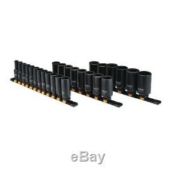 DEWALT 1/2 in Drive Metric Deep Socket Set 26 Pack Sockets Black Oxide 6 Point