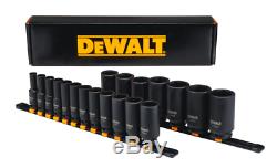 DEWALT 1/2 inch Drive SAE Standard Deep Socket Set 19 Sockets Hand Tool 6 Point
