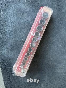 For SNAP ON TOOLS USA 11pc 3/8 Drive SAE 6 Point Semi Deep Socket Set 211FSSY