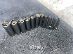 For Snap On 111STMMDY deep 12 Point 1/4 Drive Socket Set 5,5.5,6-14mm No Case