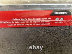 For Snap On Tools 10pc 1/2 Drive Metric DEEP 6 Point Impact Socket Set 310SIMMYA