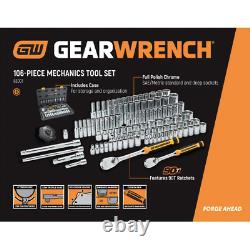 GEARWRENCH 1/4 in. And 3/8 in. Drive 6-Point Standard & Deep SAE/Metric, 106 PC