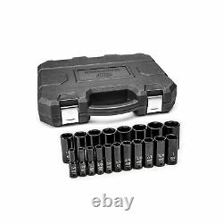 GEARWRENCH 19 Piece 1/2 Inch Drive 6 Point Impact Socket Set, Deep, SAE 849