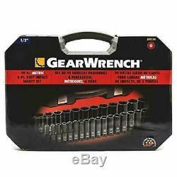 GEARWRENCH 29 Pc. 1/2 Drive 6 Point Deep Impact Metric Socket Set