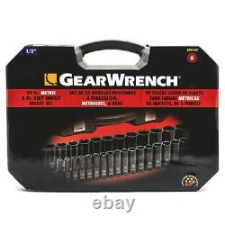 GEARWRENCH 29 Pc. 1/2 Drive 6 Point Deep Impact Metric Socket Set