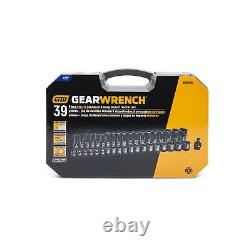 GEARWRENCH 39 Piece 1/2inch Drive 6 Point Impact Socket Set, Standard & Deep