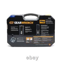 GEARWRENCH 39 Piece 1/2inch Drive 6 Point Impact Socket Set, Standard & Deep