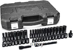 GEARWRENCH 44 Pc. 3/8 Drive 6 Point Standard&Deep Impact SAE/Metric Socket Set