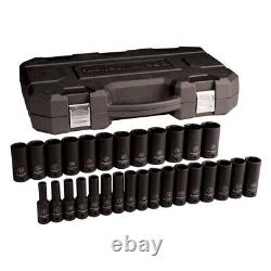 GearWrench 1/2 Drive Metric 6-Point Deep Impact Socket Set 29 Pieces