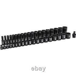 GearWrench 39 Pc. 1/2 Drive 6 Point Standard & Deep Impact SAE Socket Set