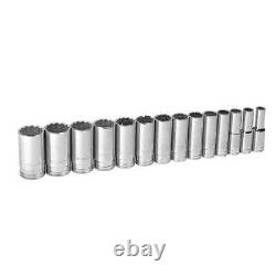 GearWrench 80732 14 Pc. 1/2 Drive 12 Point Deep SAE Socket Set