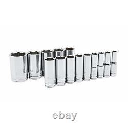 GearWrench 80733 14 Pc. 1/2 Drive 6 Point SAE Deep Socket Set